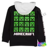 Minecraft csíkos mintás Creeper kapucnis pulóver