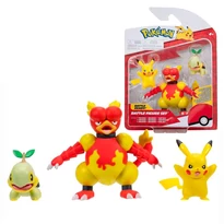 Pokémon 3db-os harci figura szett - Pikachu, Turtwig, Magmar