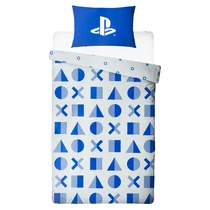 PlayStation kék-fehér kontroller gombos ágyneműhuzat