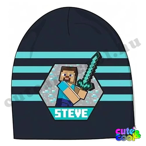 Minecraftos őszi gyerek sapka steve-vel