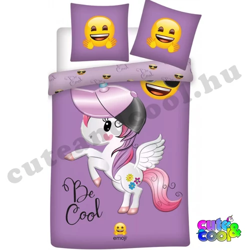 Be Cool Emoji Unikornis ágyneműhuzat - Pamut