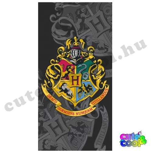 Harry Potter Roxfort fekete strand törölköző - Pamut