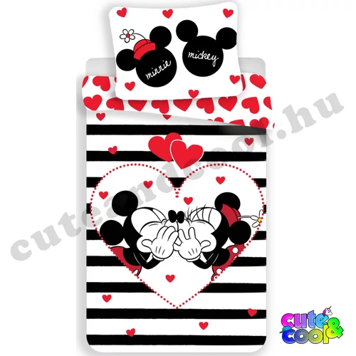 Minnie & Mickey Szerelmes Ágyneműhuzat - Pamut