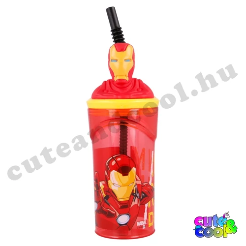 Marvel Vasember figurás fedeles szívószálas pohár