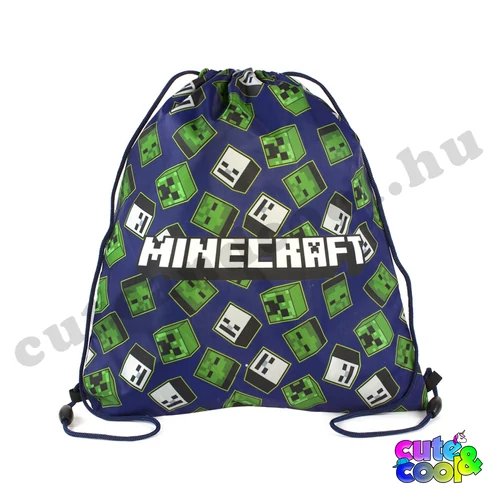 Minecraft kék húzózsinóros tornazsák