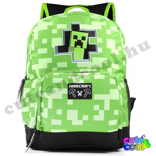 Minecraft kukucs itt a Creeper zöld iskolatáska