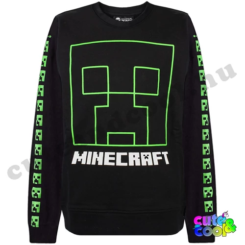 Minecraft fekete pamut Creeper Pulóver
