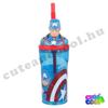 Marvel Amerika Kapitány figurás fedeles szívószálas pohár