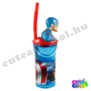 Marvel Captain Amerika figurás fedeles szívószálas pohár