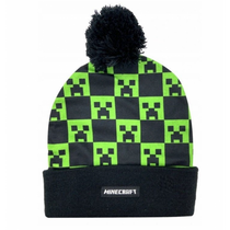 Minecraft kockás sapka pomommal
