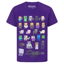 Minecraft karakteres lila póló
