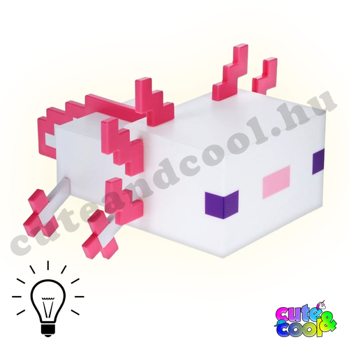 minecraftos axolotl lámpa hangulatfény