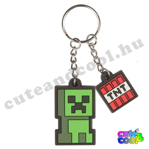 Minecraft Creeper és TNT kulcstartó
