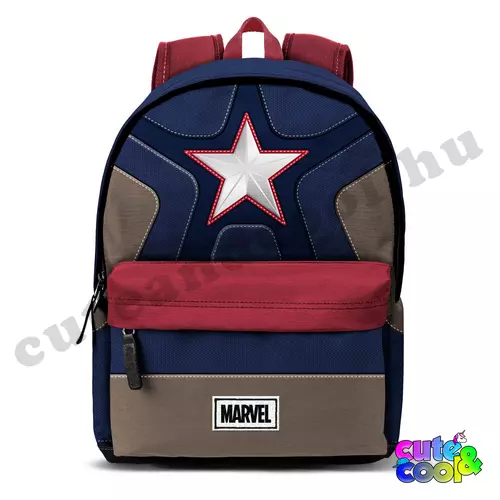 Marvel Amerika Kapitány USB csatlakozós ergonomikus hátizsák-iskolatáska