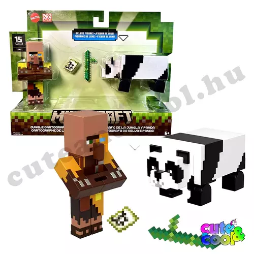 Minecraft Kartográfus Falusi és Panda játékfigura szett