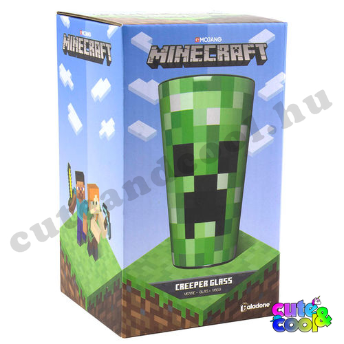Minecraft Creeper vastagfalú üveg pohár