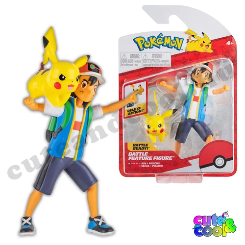 pokémon pikachu és ash játékfigurák