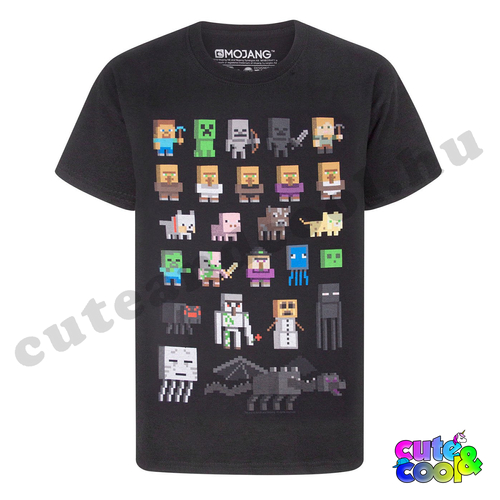 Minecraft karakteres fekete póló