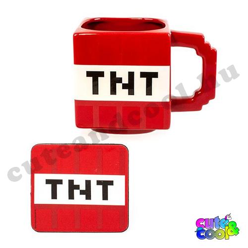 Minecraft TNT kerámia bögre és alátét