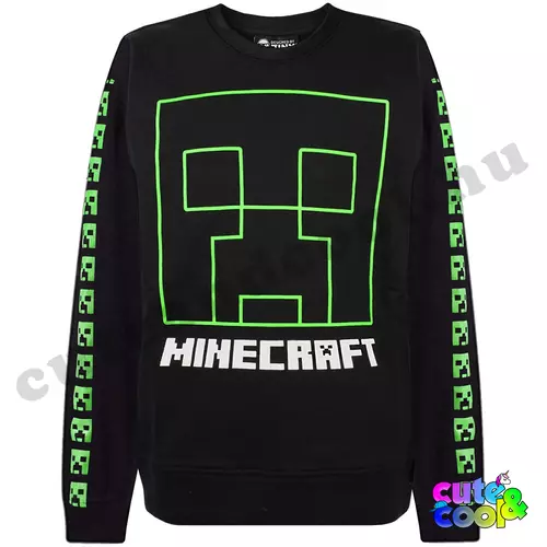 Minecraft fekete pamut Creeper Pulóver