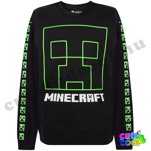 Minecraft fekete pamut Creeper Pulóver