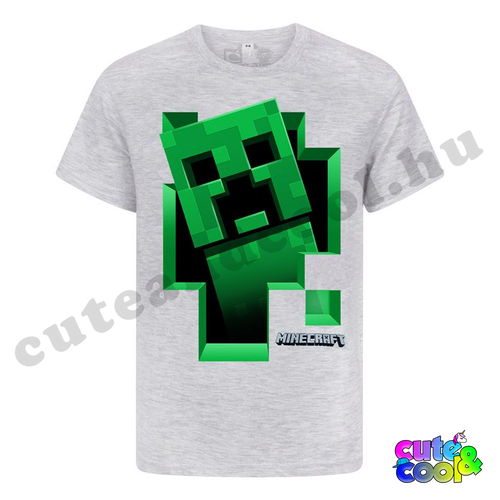 Minecraft kirobbanó Creeper szürke póló