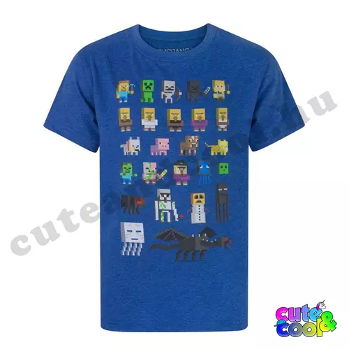 Minecraft karakteres kék póló