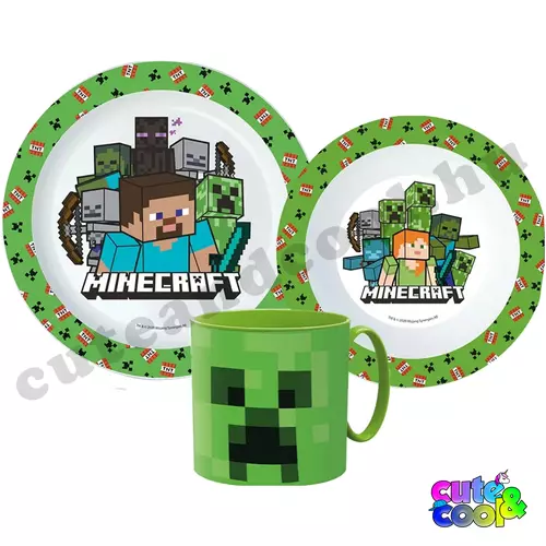 Minecraft étkészlet tányérszett